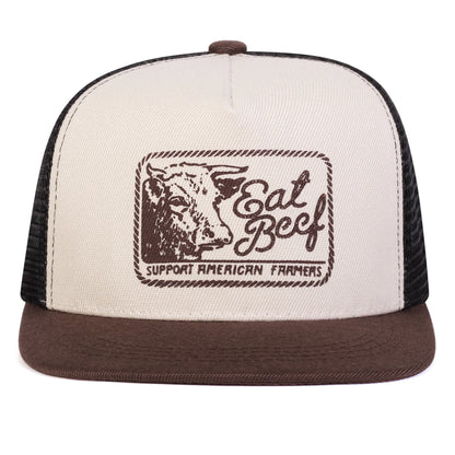 EAT BEEF Embroidery Casual Snapback Cap