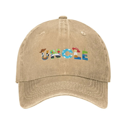 Uncle Family Birthday Distressed Denim Baseball Cap