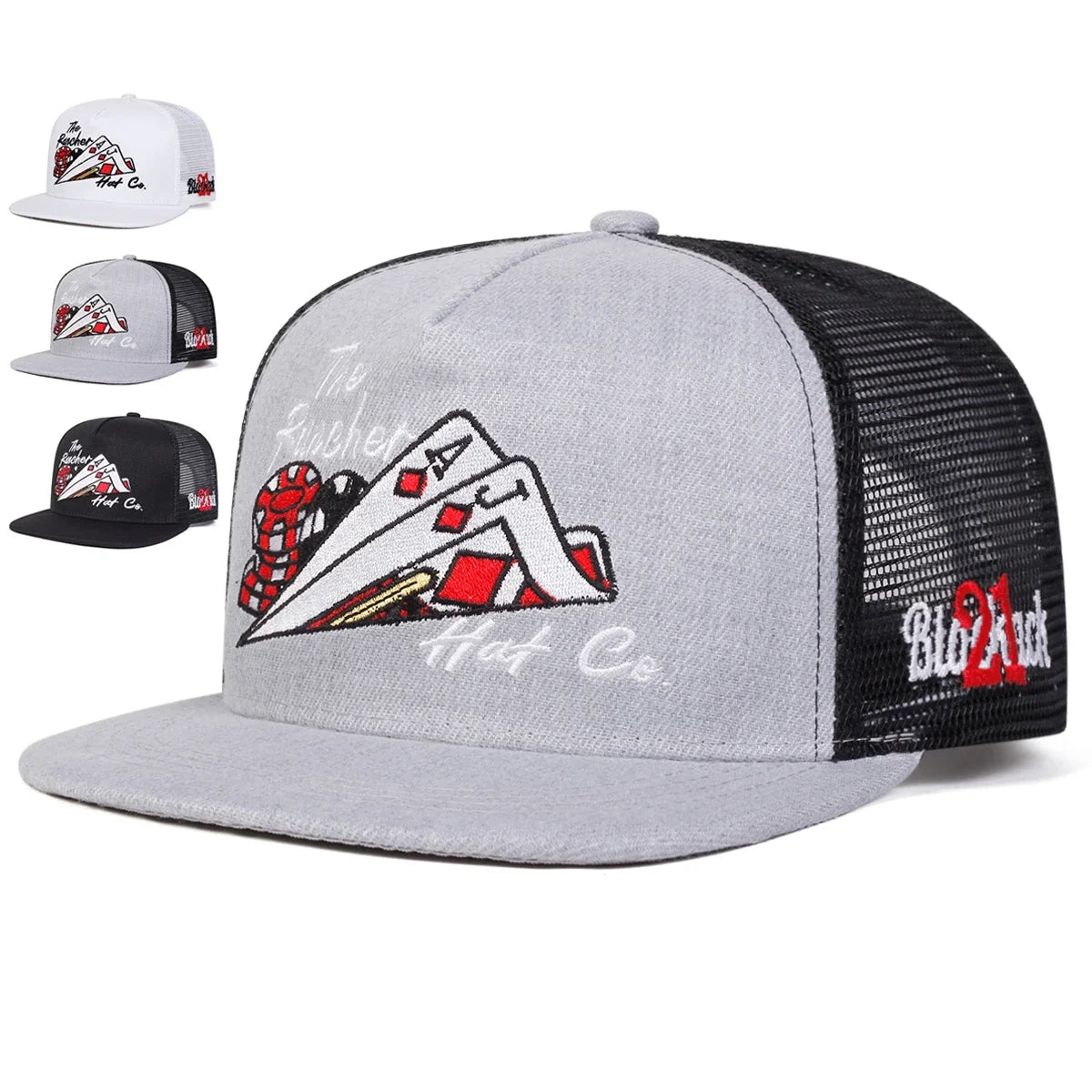 Poker Embroidery Sports Casual Snapback Cap
