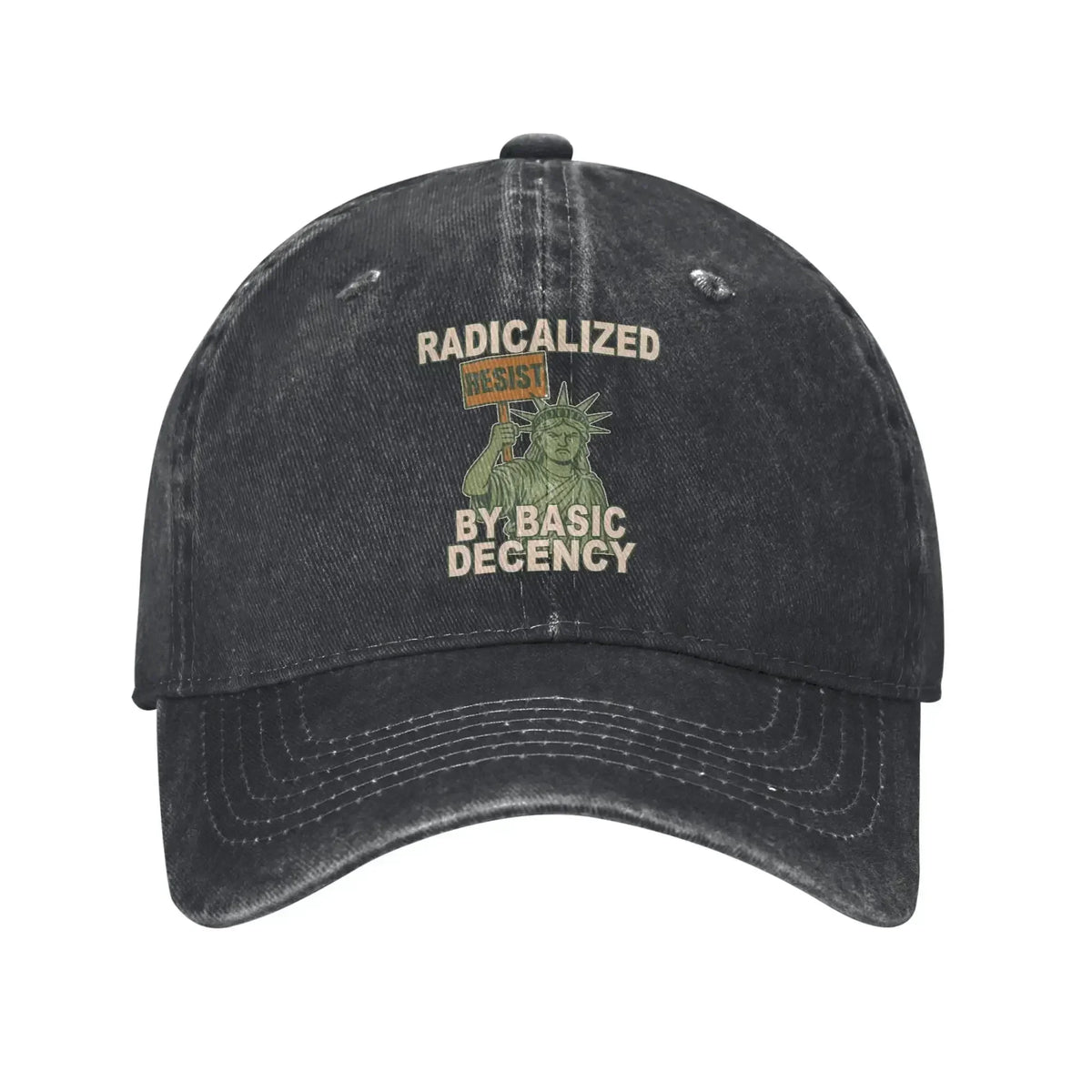 Radicalized By Basic Decency Distressed Washed Baseball Cap
