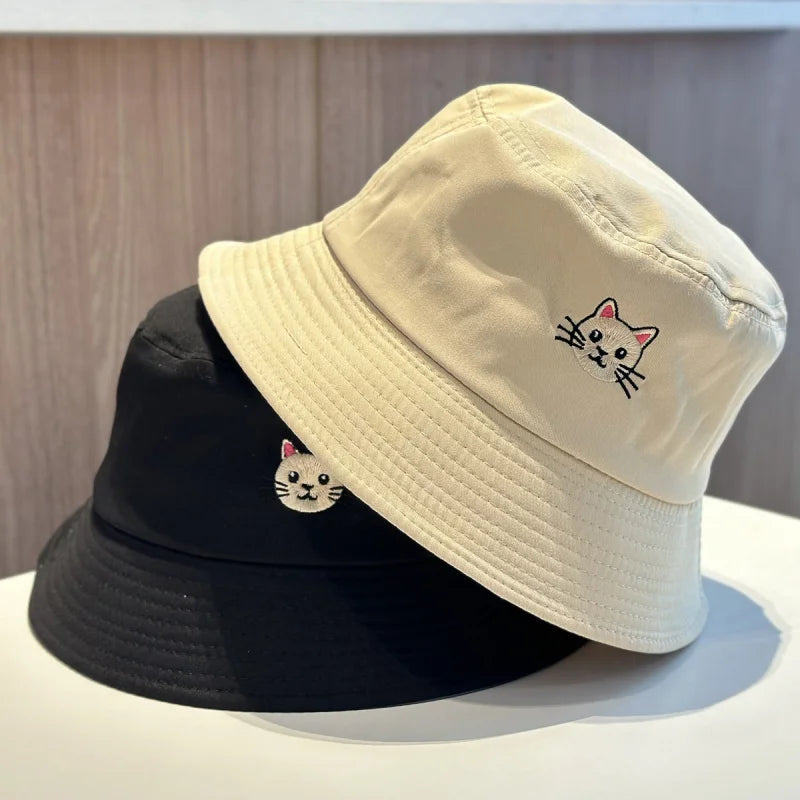 Korean Embroidered Double-Sided Bucket Hat