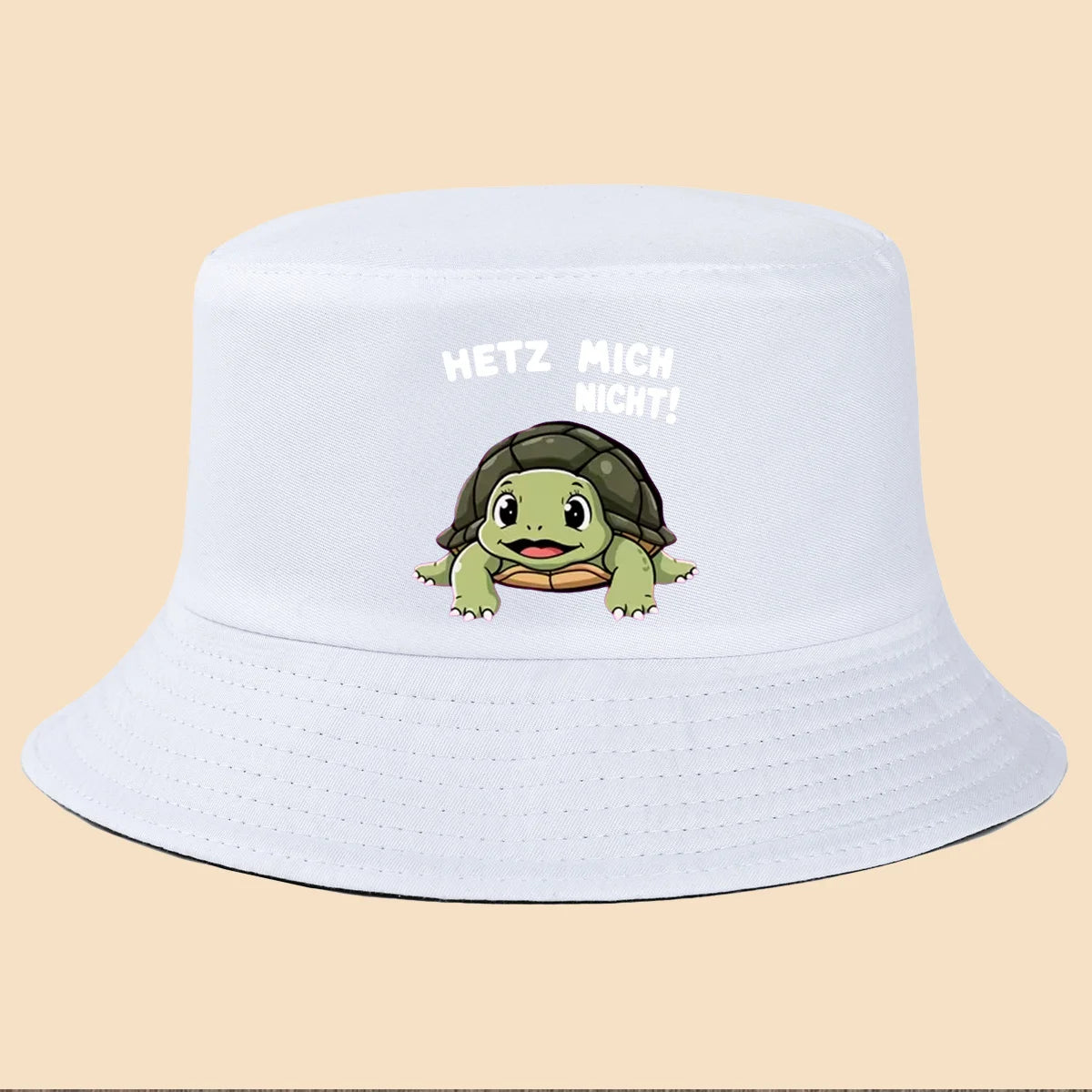 Retro Turtle Print Bucket Hat