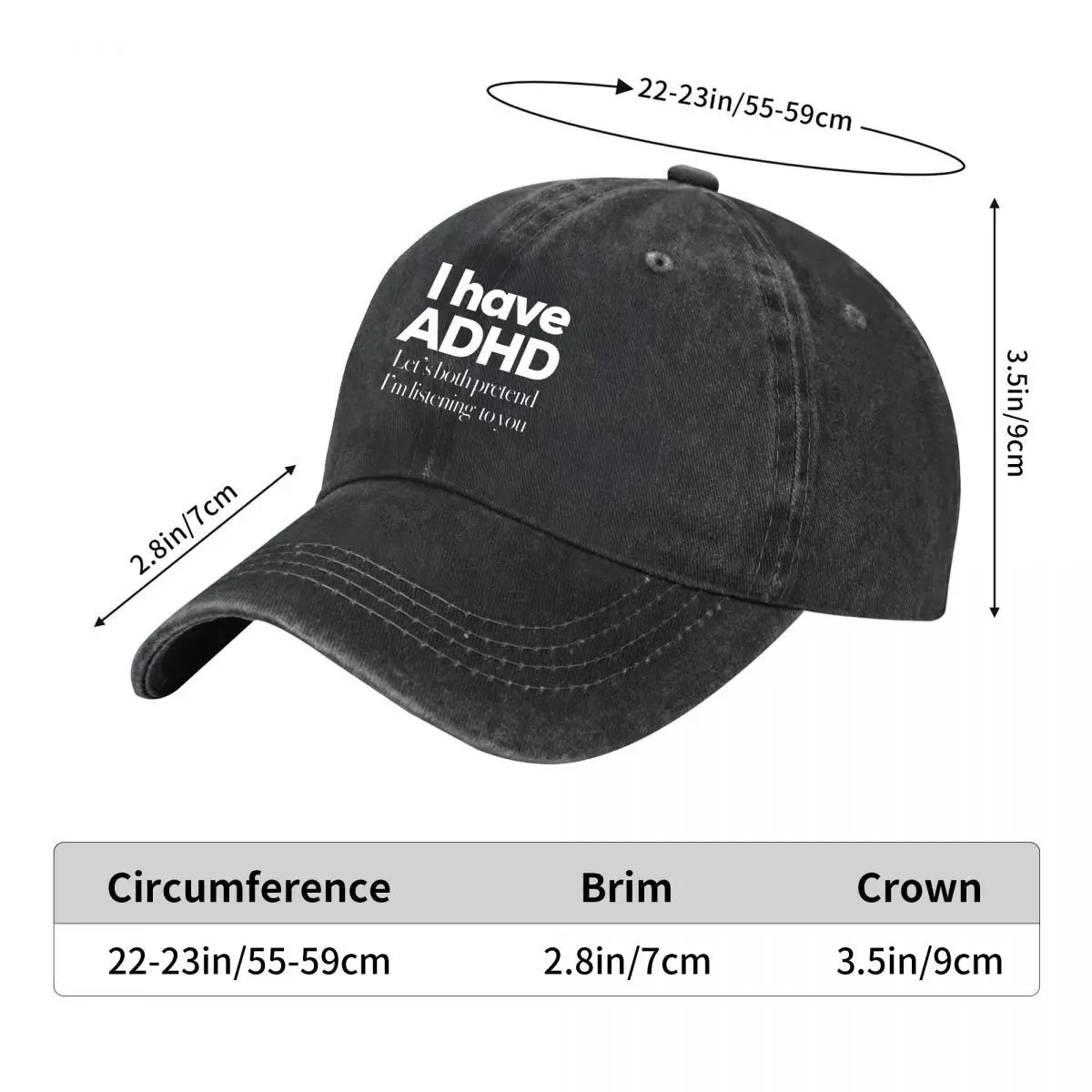 ADHD Pretend Listening Baseball Cap