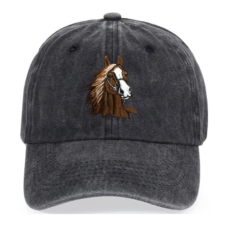 Vintage Horse Pattern Golf Baseball Cap