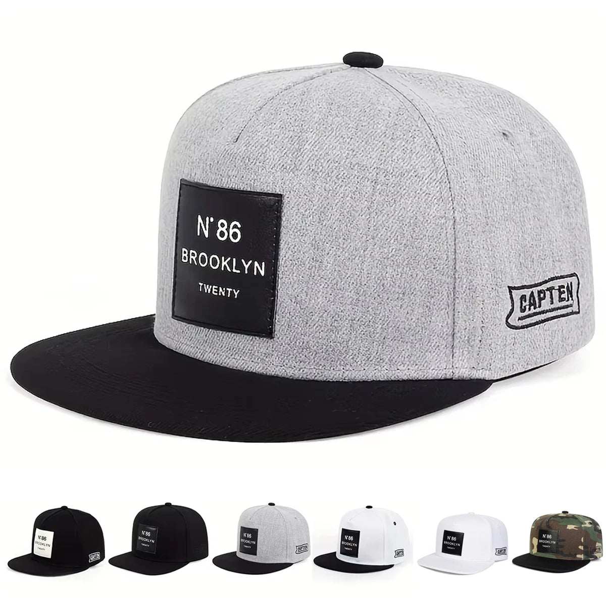 Brooklyn Label Embroidered Hip-Hop Snapback Cap