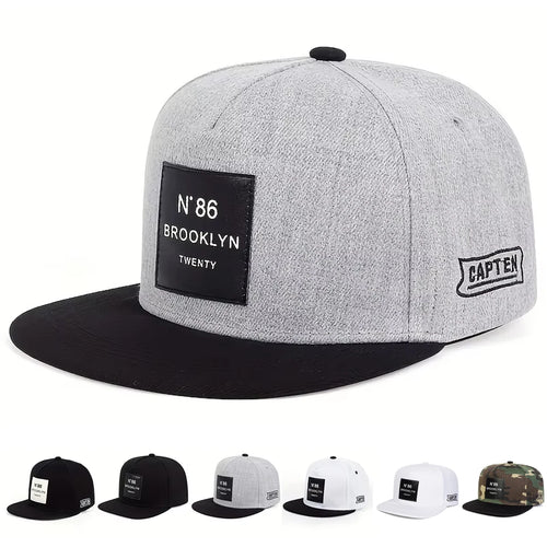 Brooklyn Label Embroidered Hip-Hop Snapback Cap