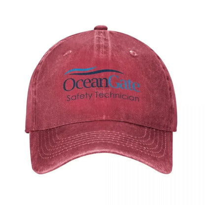 Vintage Ocean Gate Safety Technician Baseball Cap Unisex Style Distressed Washed Headwear Outdoor All Seasons Travel Hats Cap