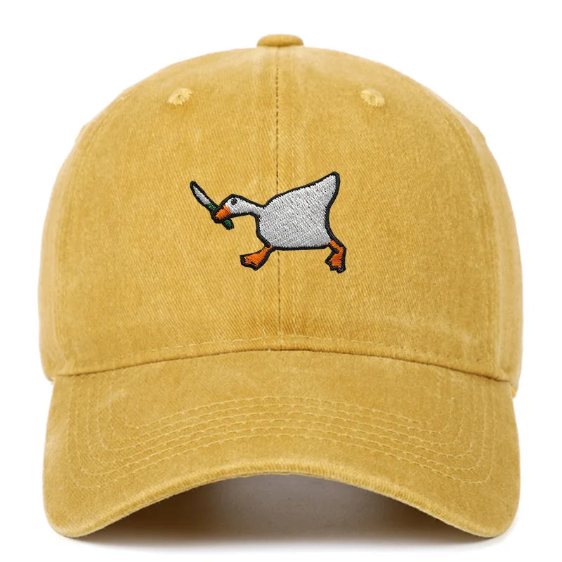 Goose Embroidered Urban Style Duckbill Baseball Cap