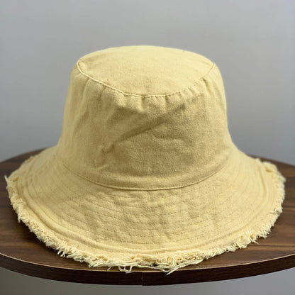 Cotton Fringed Bucket Hat Soft Fisherman Cap