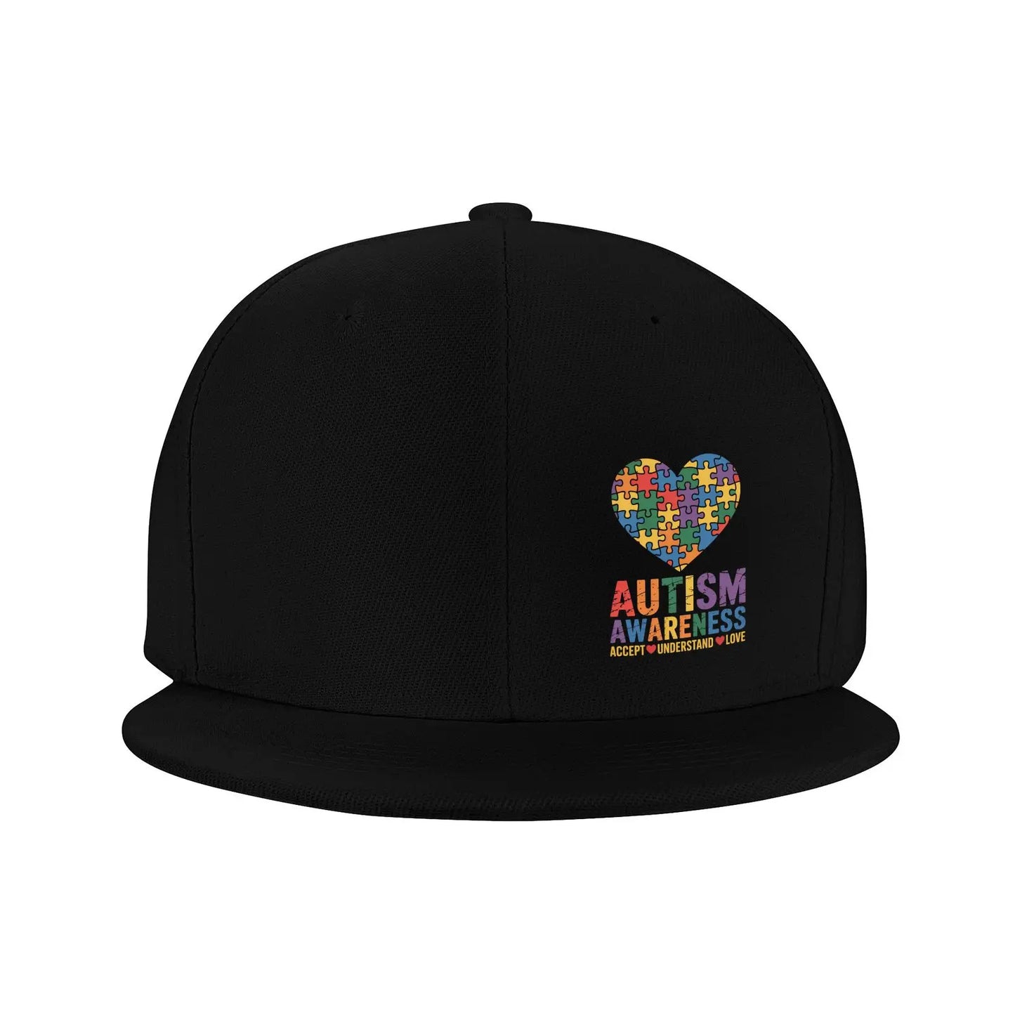 Humorous Autism Awareness Puzzle Heart Snapback Cap