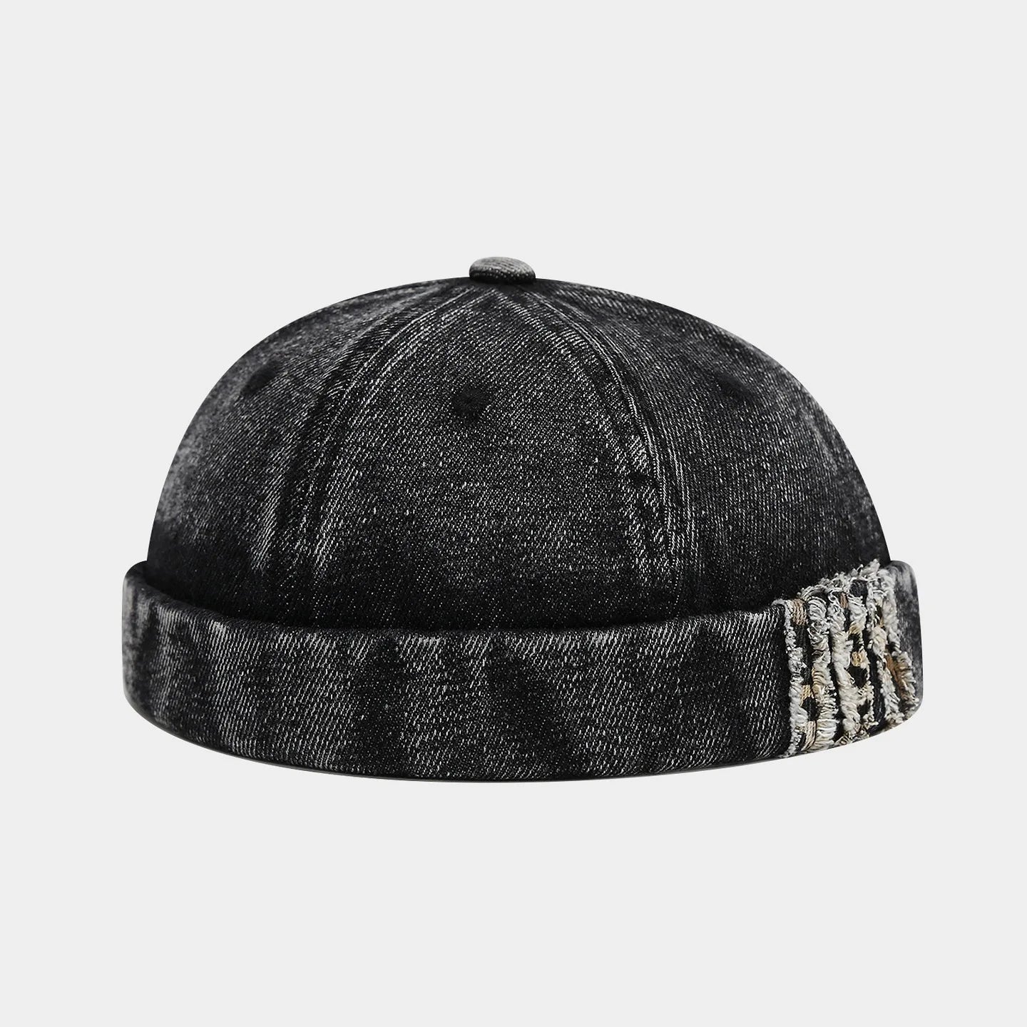 Retro Denim Docker Cap Splicing Style Brimless Caps