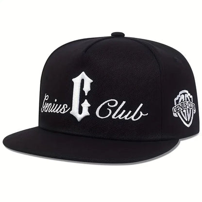 Unisex C Letter Side Genius Club Embroidered Snapback Cap