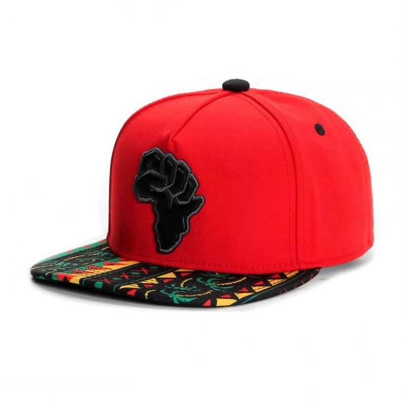 Leather Letter Embroidered Hip-Hop Snapback Cap