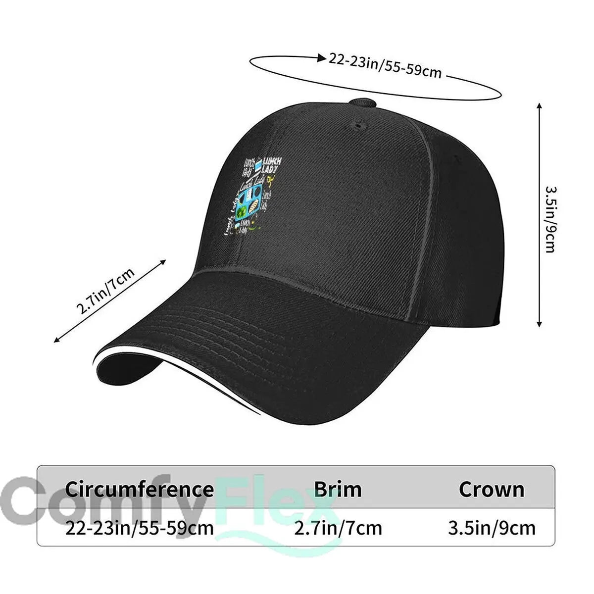 Milk Lunch Lady School Cafeteria Tray Food Graphic Sandwich Baseball Cap