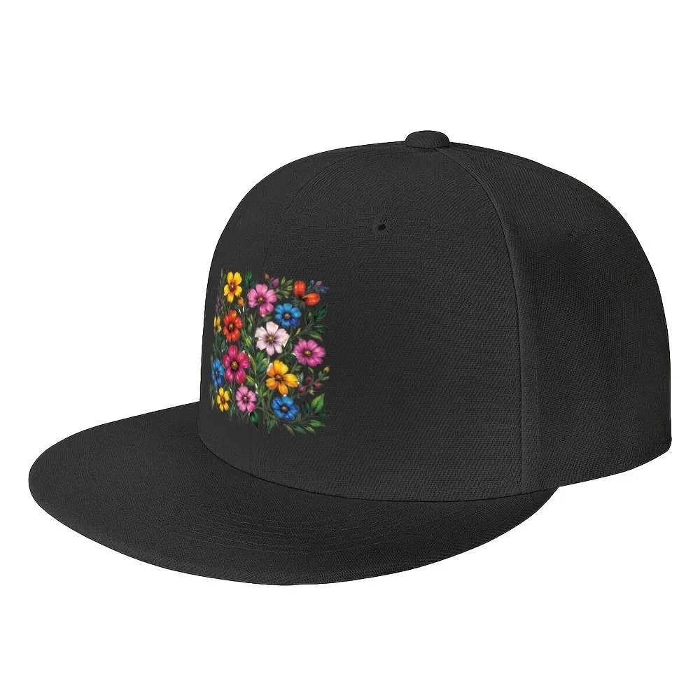 Colorful Floral Bouquet Snapback Cap