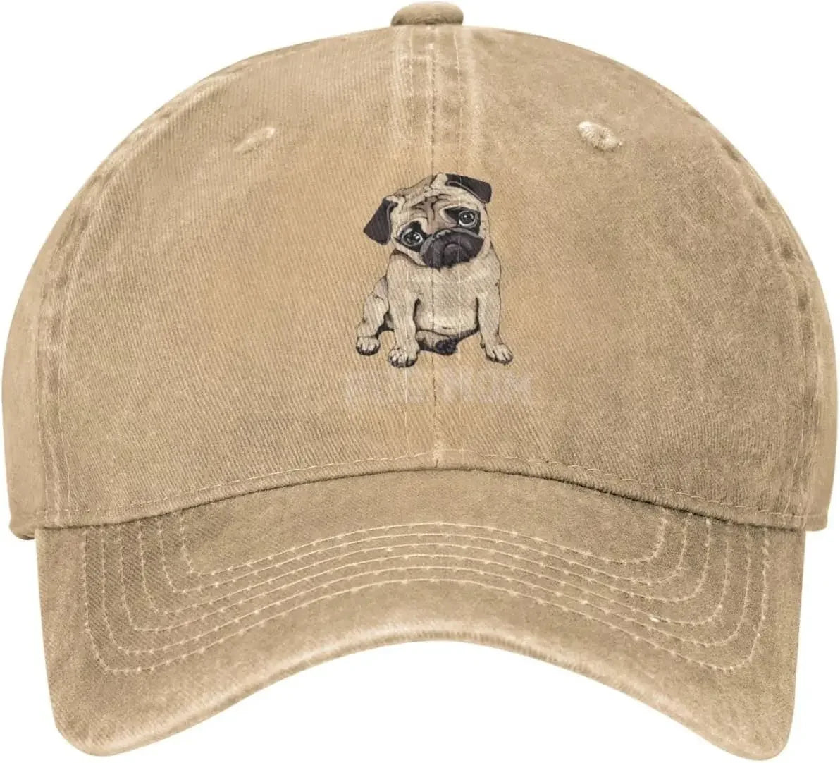 Pug Mom Denim Baseball Cap