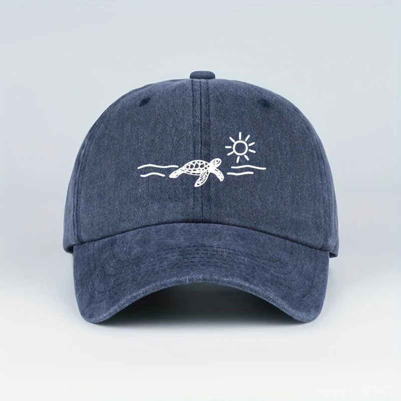 Turtle Sun Print Baseball Cap