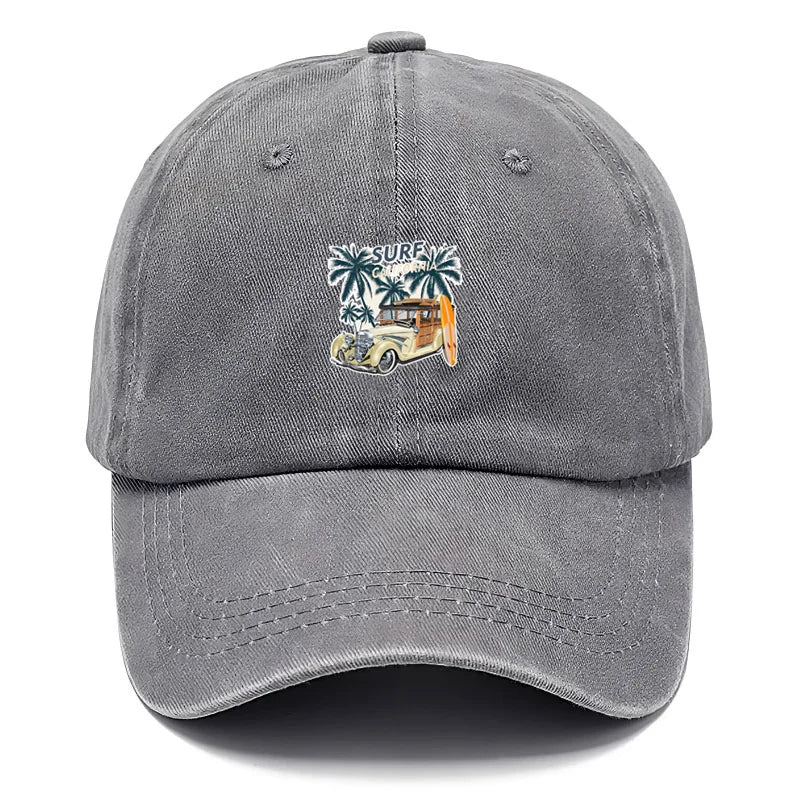 Vintage Travel Sign Washed Baseball Cap