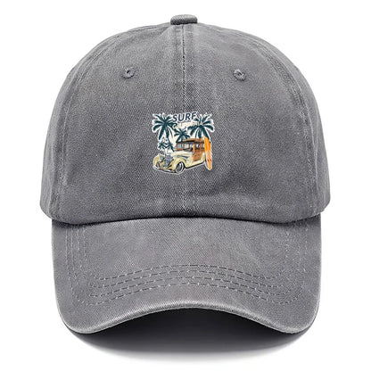 Vintage Travel Sign Washed Baseball Cap