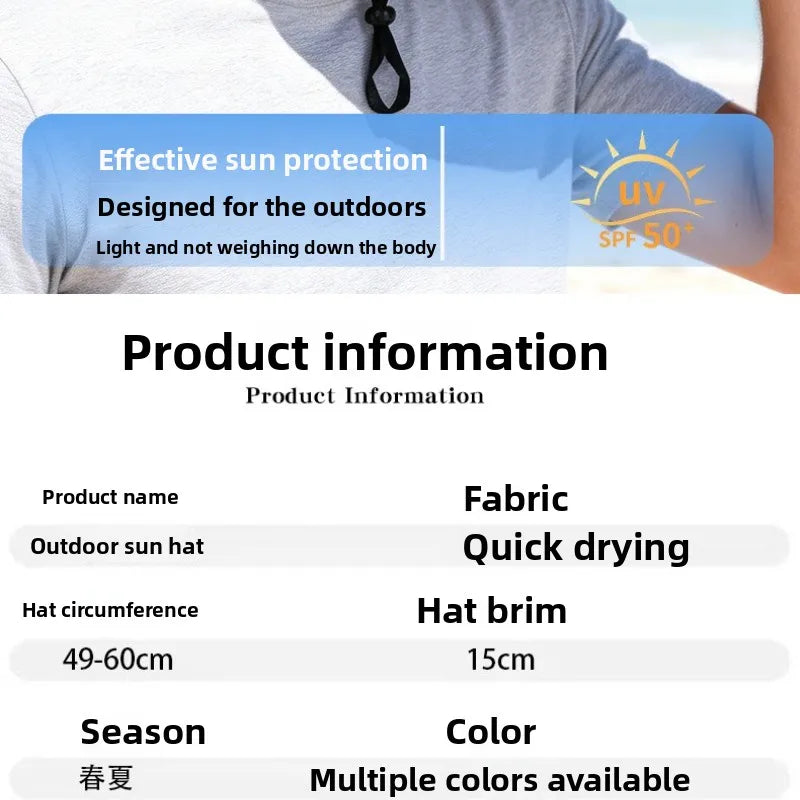 Korean Style 15CM Wide Brim Sun Protection Bucket Hat