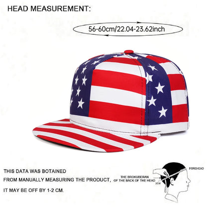 National Flag Printed Streetwear Flat Brim Snapback Cap
