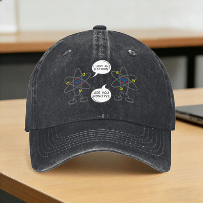 I Lost An Electron Vintage Washed Baseball Cap