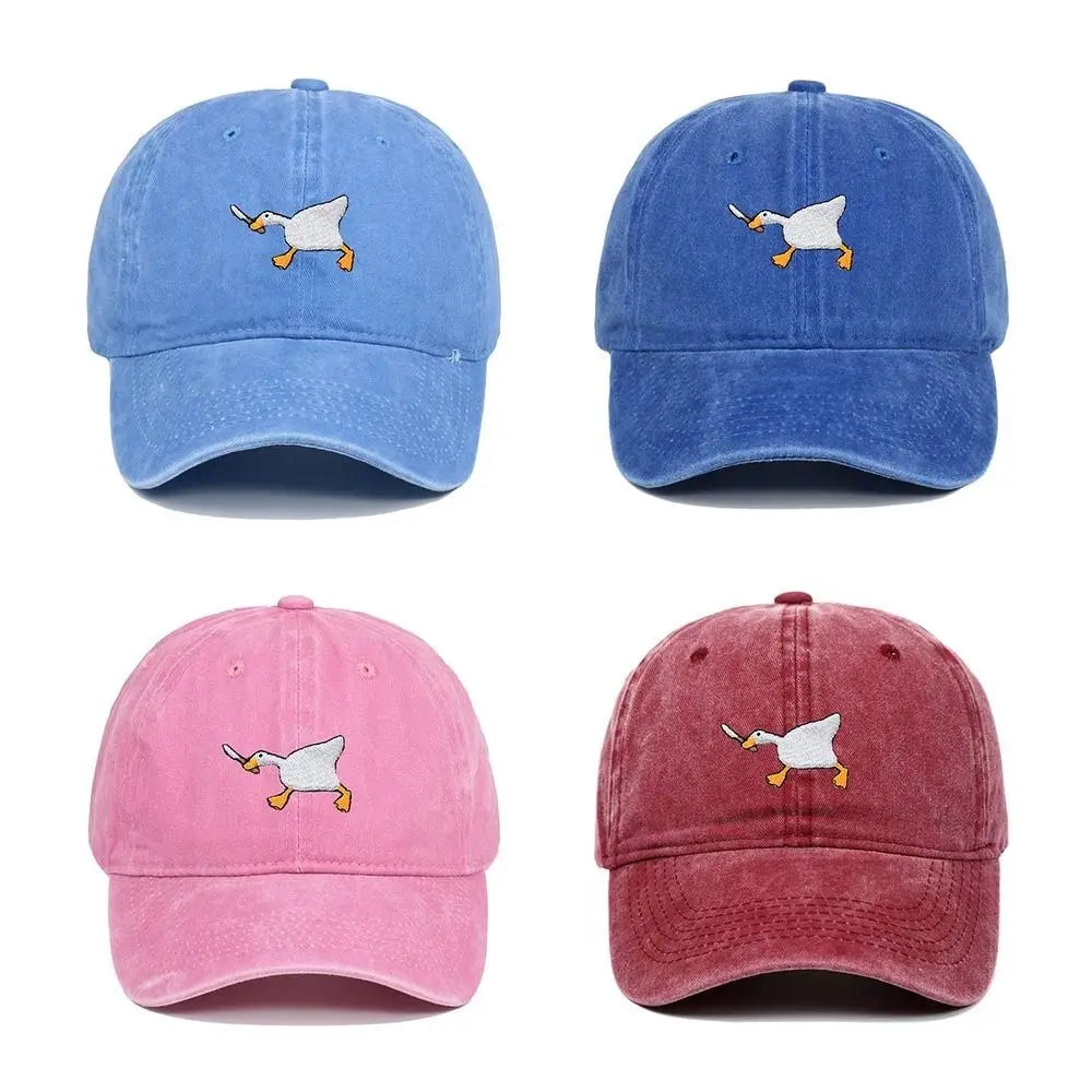 White Goose Embroidered Adjustable Trucker Baseball Cap
