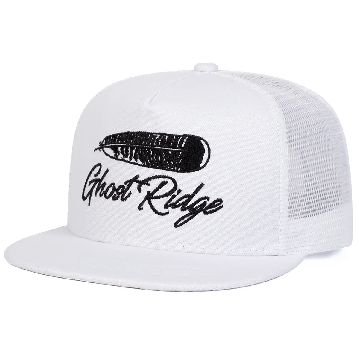 Ghost Ridge Letter Embroidered Mesh Snapback Cap
