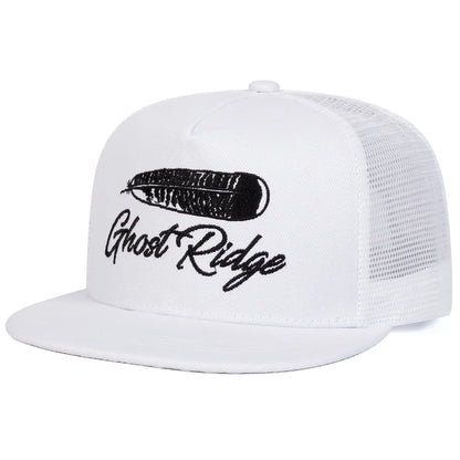 Ghost Ridge Letter Embroidered Mesh Snapback Cap