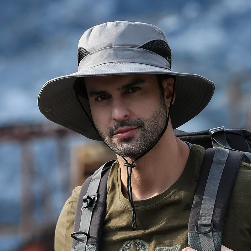 Anti-UV Mesh Wide Brim Outdoor Bucket Hat