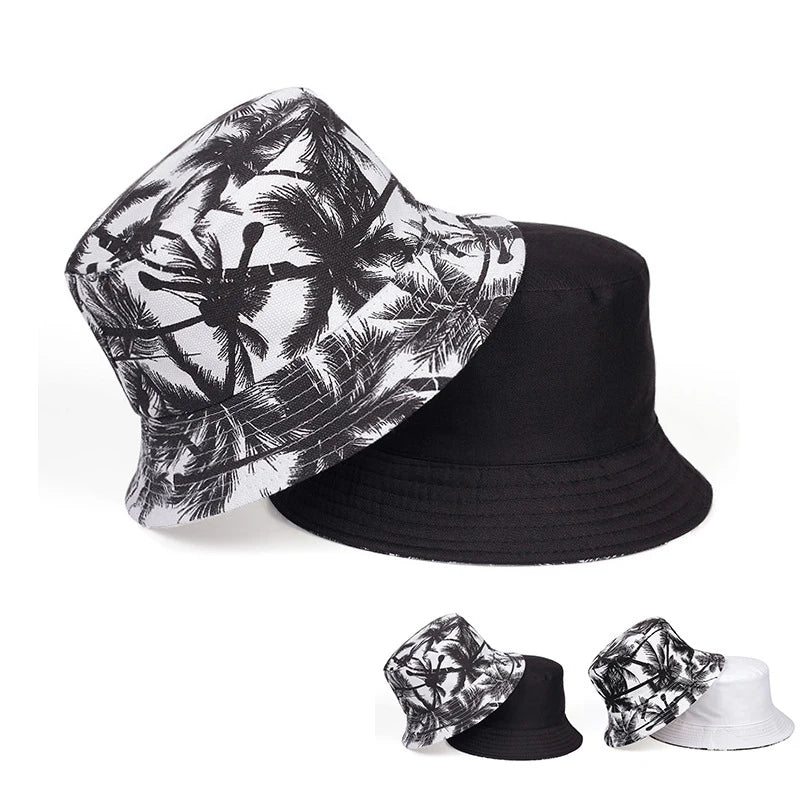 Fisherman Hat Trendy Printed Coconut Tree Bucket Hat
