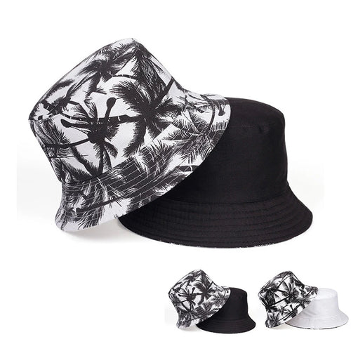 Fisherman Hat Trendy Printed Coconut Tree Bucket Hat
