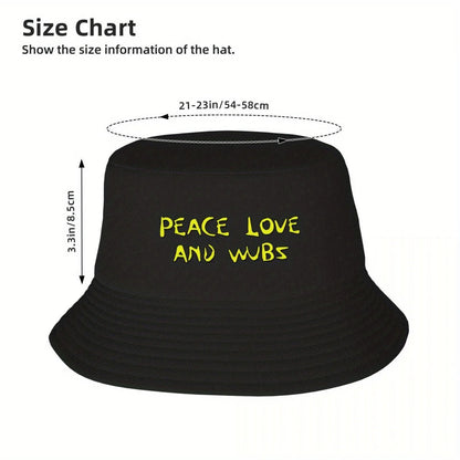 Peace Love And Wubz Bucket Hat Streetwear Anime Boy Hat Women's