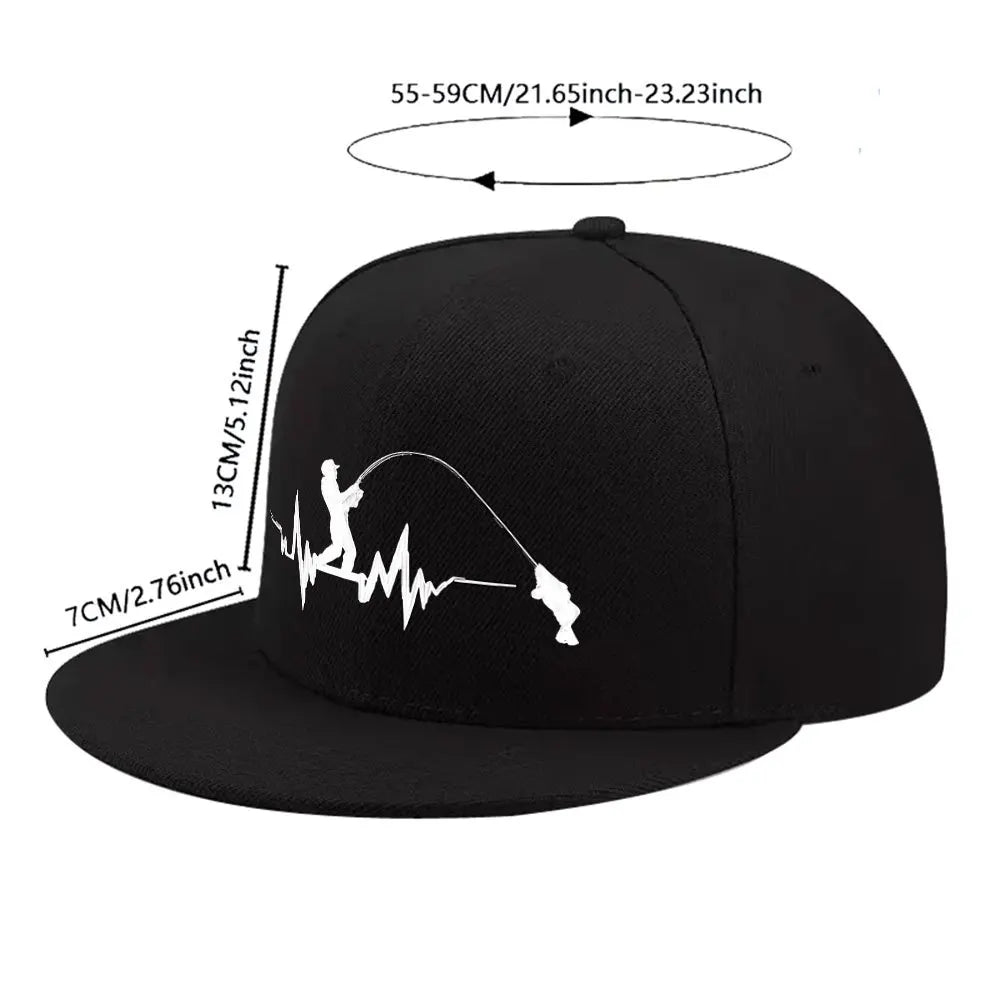 Fishing Heartbeat Lifeline Snapback Cap