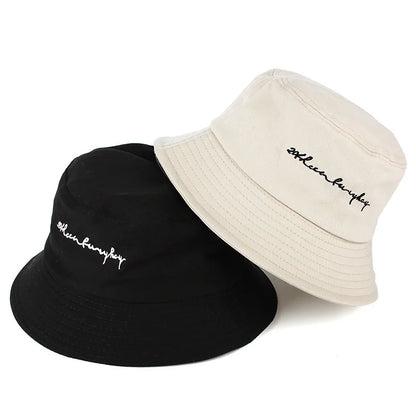 Letter Embroidery Casual Bucket Hat