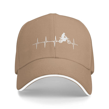 Motocross Heartbeat Vintage Trucker Baseball Cap