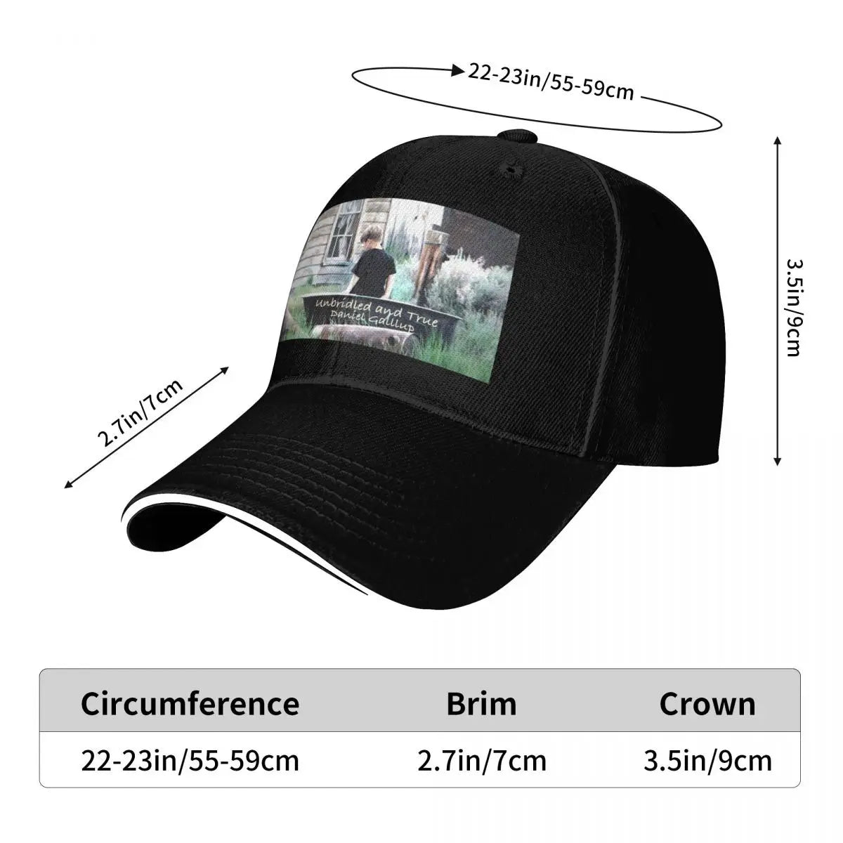 Unbridled And True Text Six Panel Baseball Cap
