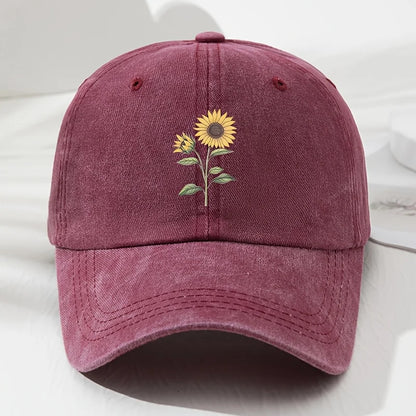 Retro Sunflower Pattern Baseball Hat Dad Hat