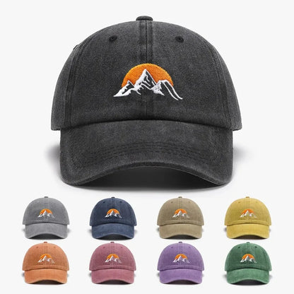 1pc Unisex Embroidered Sunset Baseball Hat Solid Color Adjustable Outdoor Casual Sport Soft Trucker Hat Suitable For Daily Wear