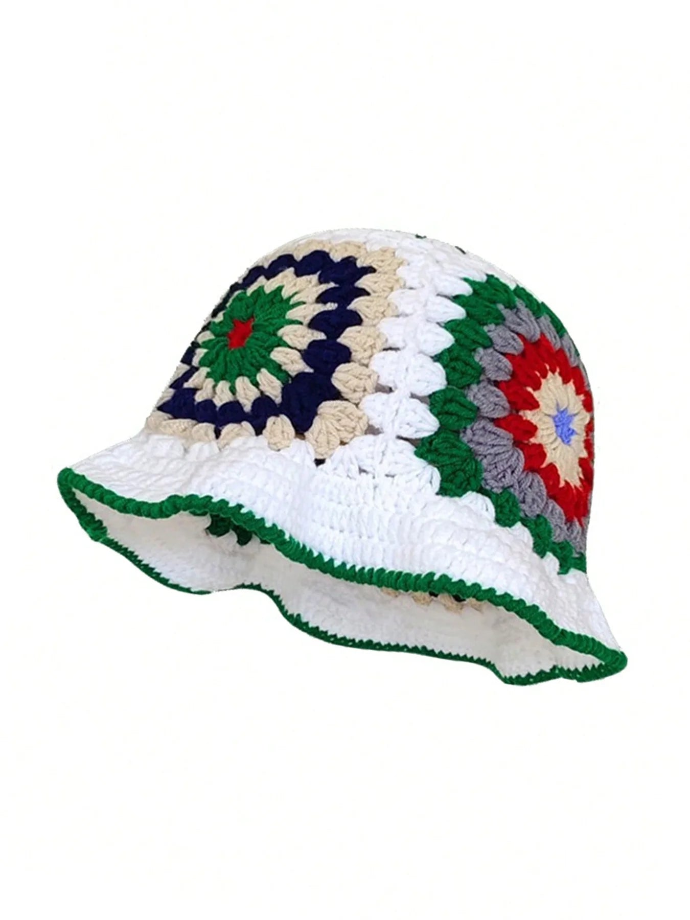 Women's Y2K Crochet Flower Bucket Hat