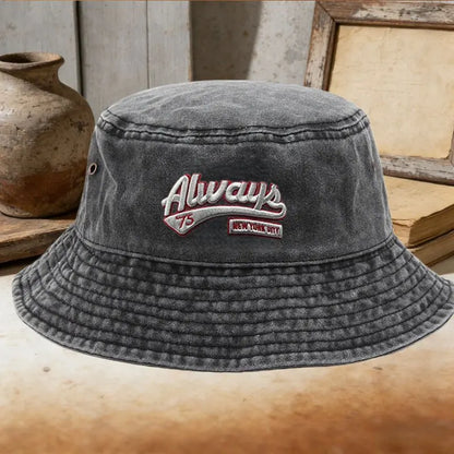 Always 73 Embroidered Washed Bucket Hat