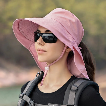 Wide Brim UV Protection Bonnet Bucket Hat