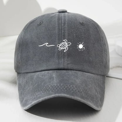 Turtle Pattern Printed Baseball Cap For Daily Casual Style