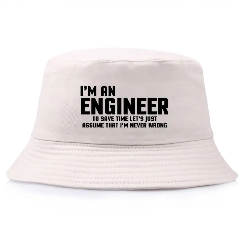 Funny Engineer Cotton Outdoor Bucket Hat Unisex