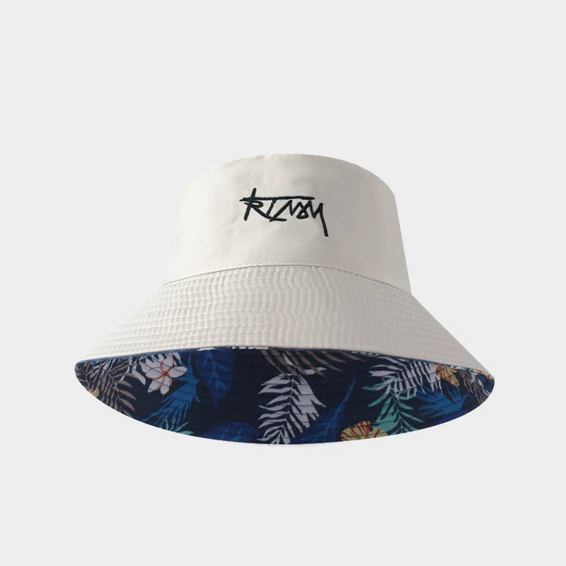 1pc Retro Style Fashionable Printed Maple Leaf Fisherman Hat