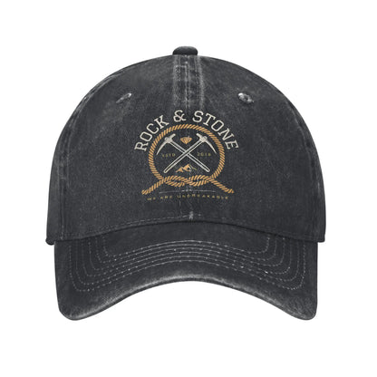 Deep Rock Galactic Rock And Stone Distressed Baseball Cap