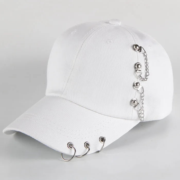 Fashion Cotton Baseball Cap Creative Piercing Ring Hip Hop Caps