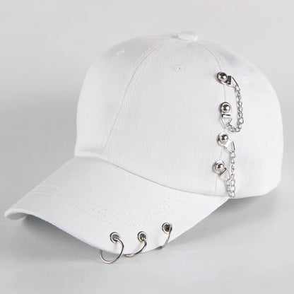 Fashion Cotton Baseball Cap Creative Piercing Ring Hip Hop Caps