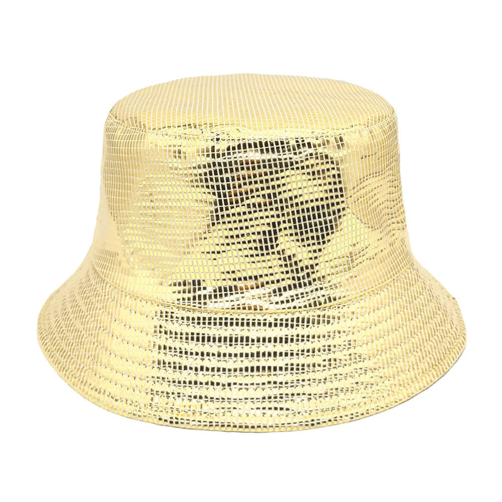 Fashion Bling Panama Women Men Decorate Bucket Hat