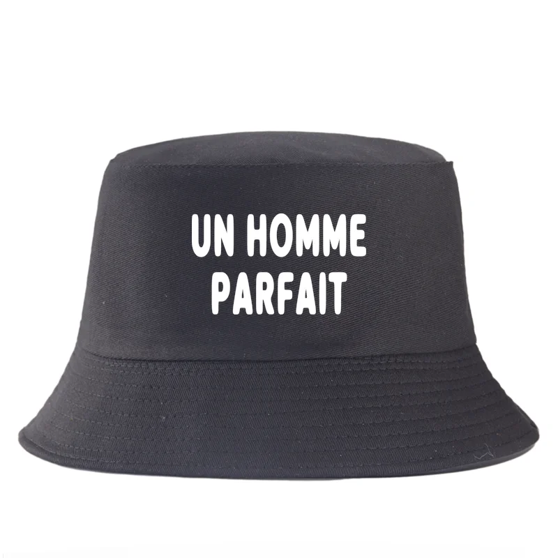 Un Homme Parfait Letter Print Sun Bucket Hat